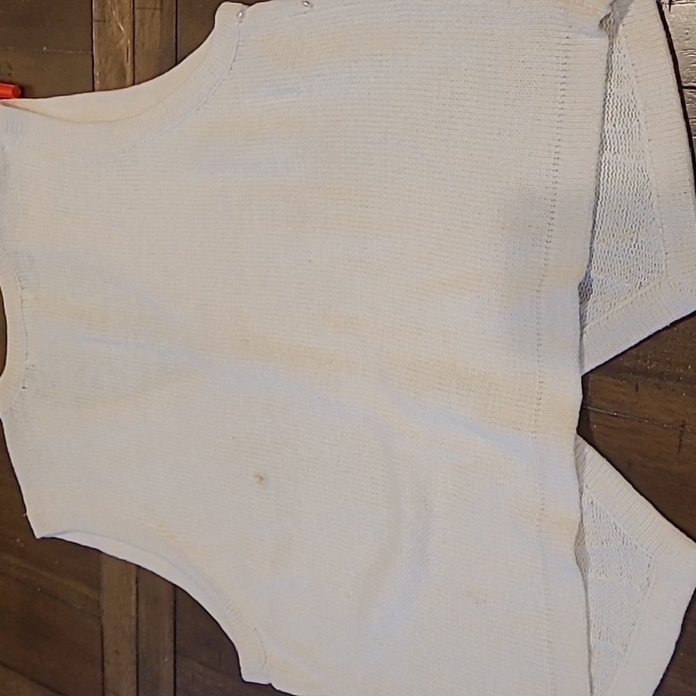 Studio Collection Vintage Ivory Embellished Cardigan Sweater size L - Picture 4 of 5
